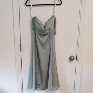 Azazie Strapless Light Green Dress